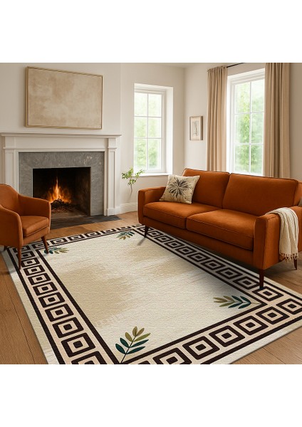 Gri ve Bej Tonlu Dijital Baskılı Halı – Kapı Altından Sorunsuz fiyatları