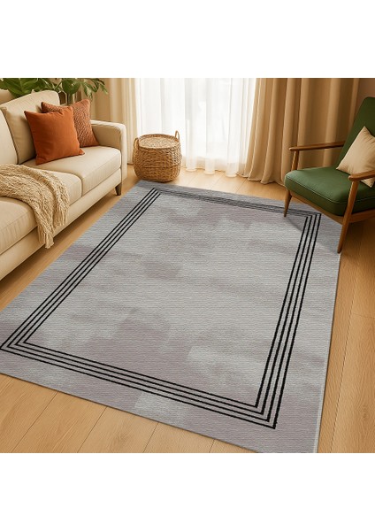 Gri Zemin Siyah Desenli Halı – Salon ve Yatak Odası Için modelleri