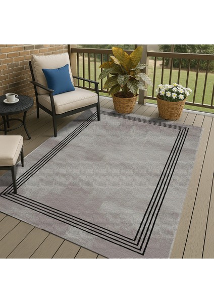 Gri Zemin Siyah Desenli Halı – Salon ve Yatak Odası Için indirimleri