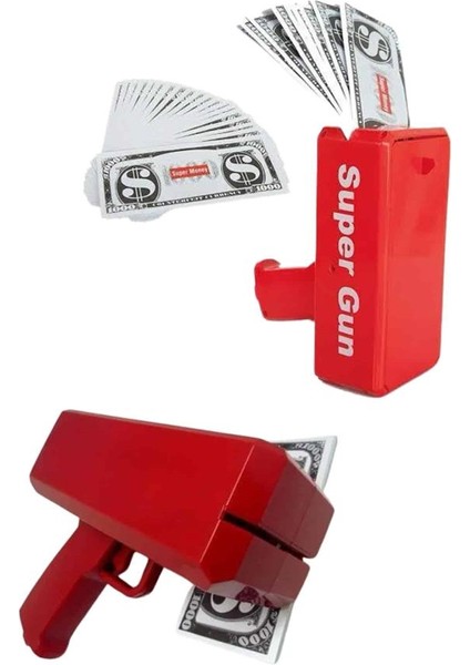 Msa-Shop Para Saçma Tabancası Kırmızı Para Fırlatma Oyuncağı Parti Eğlencesi