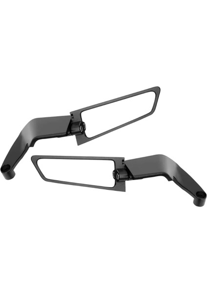 Motosiklet Katlanır H2 Yarasa Gidon Ayna Takımı Büyük Boy Universal Siyah