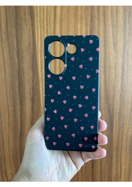 Tecno Camon 20 Pro/camon 20 Kırmızı Kalp Baskılı Içi Kadife Silikon Telefon KILIFI(CK6N ve CK7N)