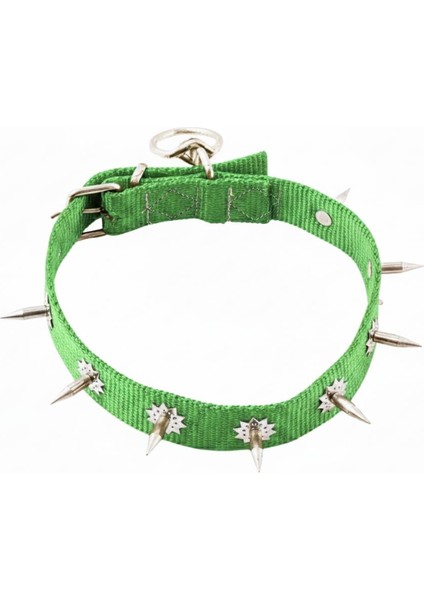 Dokuma Çivili Köpek Boyun Tasması - 4*70 cm - Yeşil fiyatları