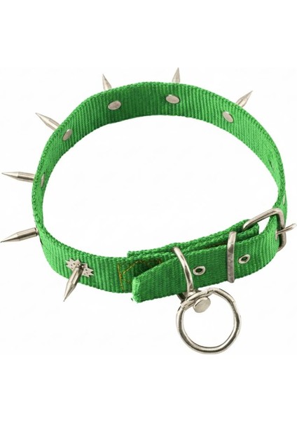 Dokuma Çivili Köpek Boyun Tasması - 4*70 cm - Yeşil modelleri