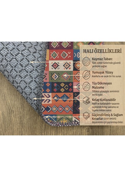 Çok Renkli Geometrik Şekilli Şönil Halı – Salon ve Mutfak Halısı fırsatları