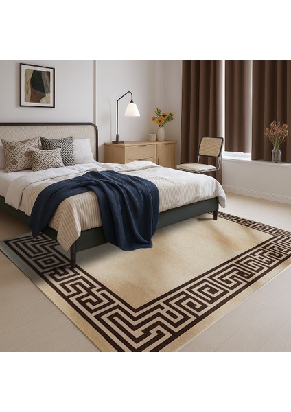 Bej ve Siyah Kombinli Şönil Pamuk Halı – Düşük Devir Yıkanabilir modelleri