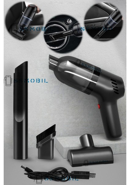 Kuru ve Islak Kullanım Için Mini Kablosuz El Süpürgesi, Şarjlı ve Hafif Tasarım