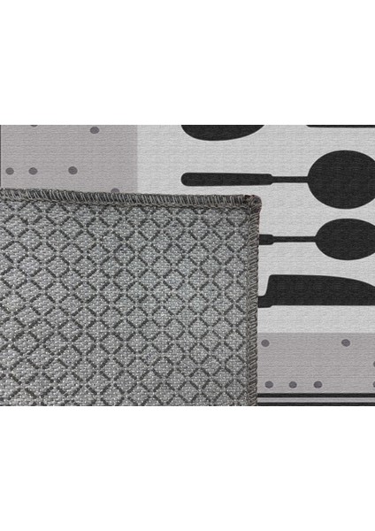 Gri Kitchen Yazılı Halı – Süpürgeyle Kolay Temizlenen Modern Tasarım indirimleri