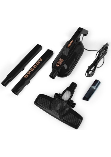 Dikey Elektrikli Süpürge 500W, Torbasız, Dönen Başlık, Antrasit Renk