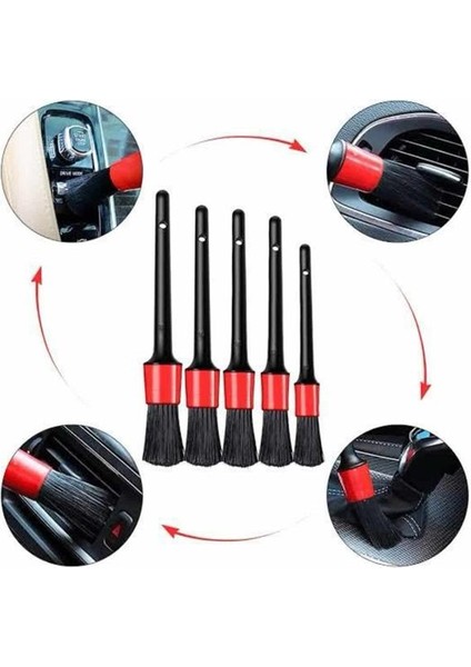 Msa-Shop Araç Içi LED Aksesuar 5 Farklı Detaylı Araba Temizlik Fırçası Oto Temizleme Fırçası fırsatları