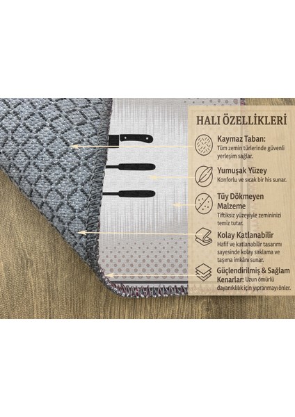 Gri Kitchen Yazılı Dekoratif Mutfak Halısı – Kaymaz ve Yumuşak fırsatları