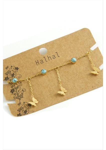 Zengezur Kelebek Lüks Çelik Halhal-Sarı