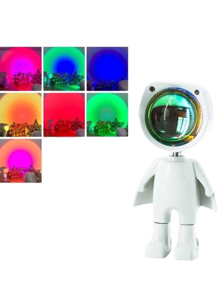 Msa-Shop 180 Derece Dönebilen Astronot Masa ve Gece Lambası Projektör fırsatları