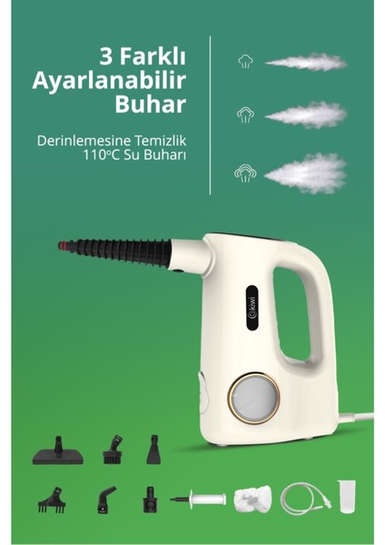 Dokunmatik Panelli Ekstra Uzatma Borulu Buharlı Temizleyici, Güçlü ve Pratik Kullanım fırsatları