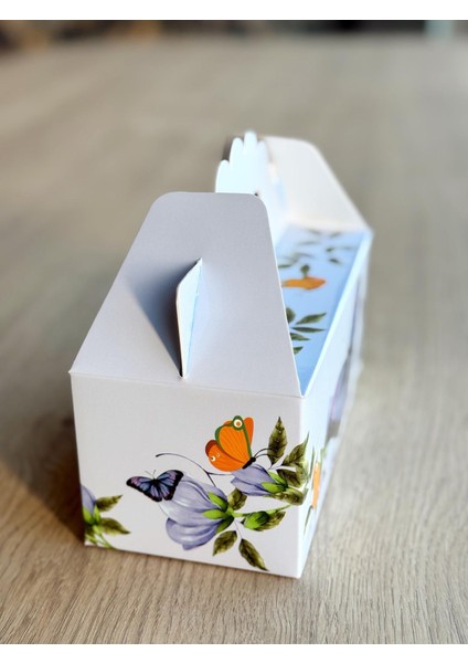 Kelebek Kutusu 25 'li El Tutmalı Çanta Doğum Günü Hediye Kutusu Pasta Kutusu fiyatları