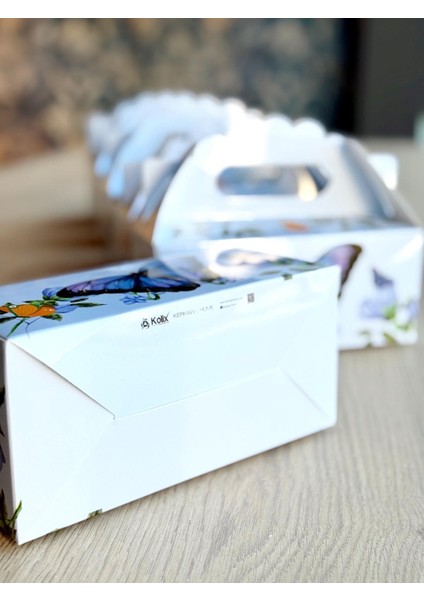 Kelebek Kutusu 25 'li El Tutmalı Çanta Doğum Günü Hediye Kutusu Pasta Kutusu modelleri