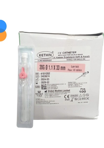 Branül (Intraket) Pembe 20G 100 Lü Kutu fiyatları