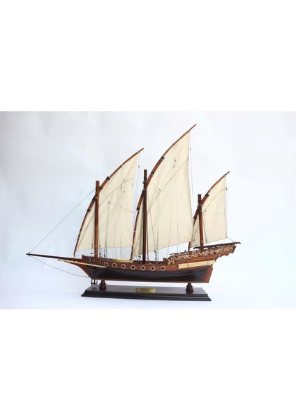 Gianhien FB0019W60 Xebec Osmanlı Donanması Ahşap Hazır Yelkenli Savaş Gemisi Maketi