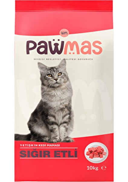 Sığır Etli Yetişkin Kedi Maması Ekonomik 10 Kg Yapay Koruyucu İçermez fiyatları