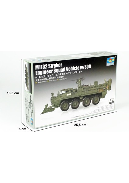 07456 1/72 Ölçek, M1132 Stryker Istihkam Aracı W/sob, Plastik Model Kiti indirimleri