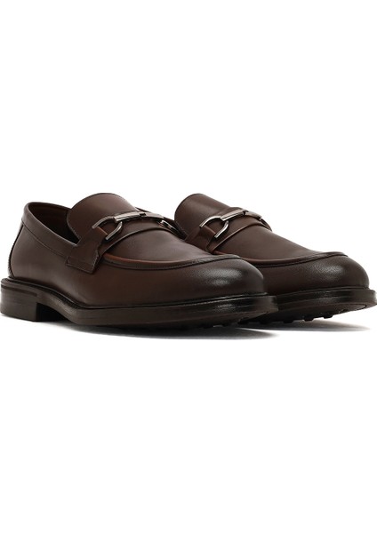 Erkek Kahverengi Deri Casual Loafer 25WFD750018 modelleri