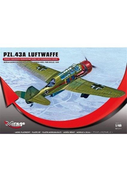 481311 1/48 Ölçek, PZL.43A Luftwaffe German Version Miele, Plastik Model Kiti