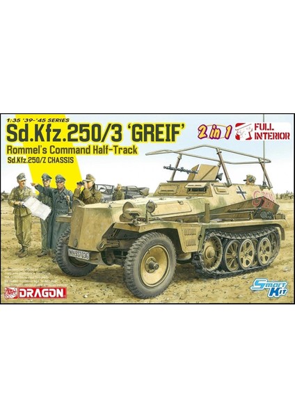 6911 1/35 Ölçek, SD.KFZ.250/3 (Greif- Rommel's Command) Yarı Paletli Personel Taşıyıcı Plastik Model Kiti