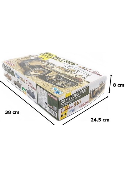 6911 1/35 Ölçek, SD.KFZ.250/3 (Greif- Rommel's Command) Yarı Paletli Personel Taşıyıcı Plastik Model Kiti indirimleri