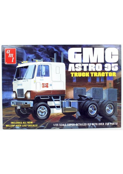 1230 1/25 Ölçek, Gmc Astro 95 Semi Tractor (Miller Beer), Plastik Çekici Maketi