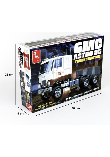 1230 1/25 Ölçek, Gmc Astro 95 Semi Tractor (Miller Beer), Plastik Çekici Maketi indirimleri