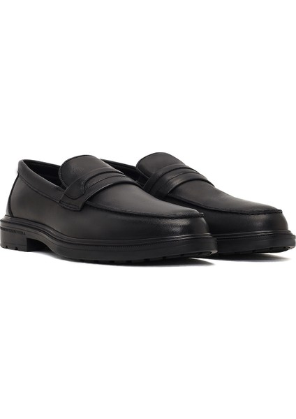Erkek Siyah Deri Casual Loafer 25WFD710318 modelleri