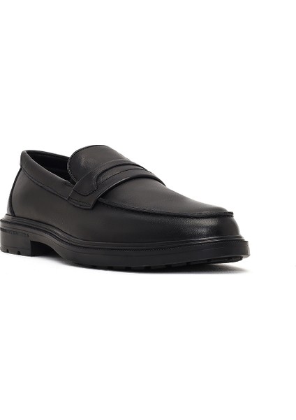 Erkek Siyah Deri Casual Loafer 25WFD710318