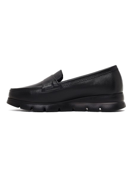 Kadın Siyah Dolgu Topuklu Deri Comfort Loafer 25AFD154118 fiyatları