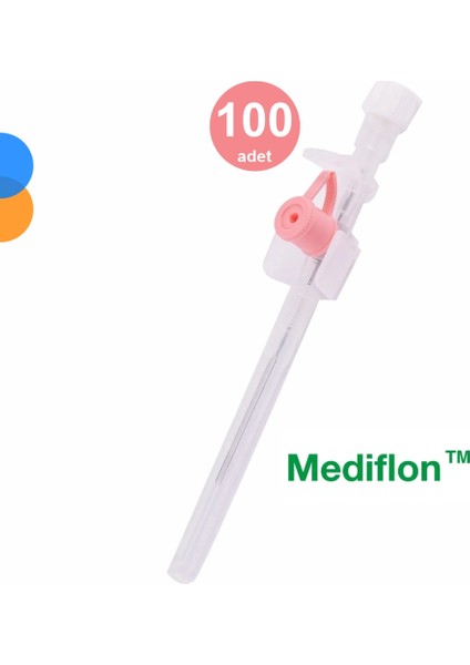 Branül (Intraket) Pembe 20G 100 Lü Kutu