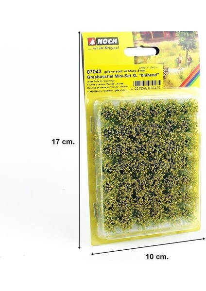 7043 Çim Öbekleri, Sarı Flok Çiçekler, Mini Set Xl, 42 Adet, 9 mm Diorama Malzemesi fırsatları