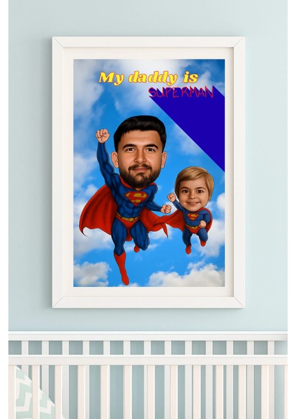Supermom&superdad Kişiye Özel Çerçeveli Babaya Hediye,babalar Günü,anneler Günü ,anneye Hediye
