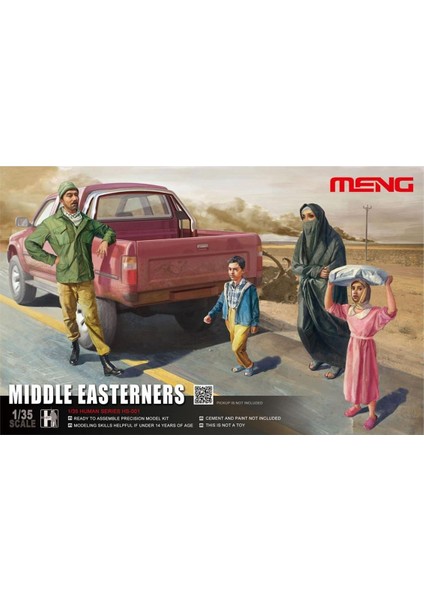 HS-001 1/35 Ölçek, Ortadoğulu Insanlar, 4 Adet, Plastik Figür Model Kiti