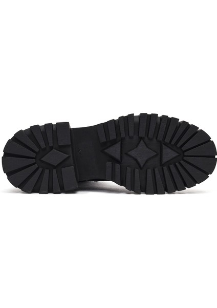 Kadın Siyah Kalın Tabanlı Süet Deri Chelsea Bot 25WFD150710 indirimleri