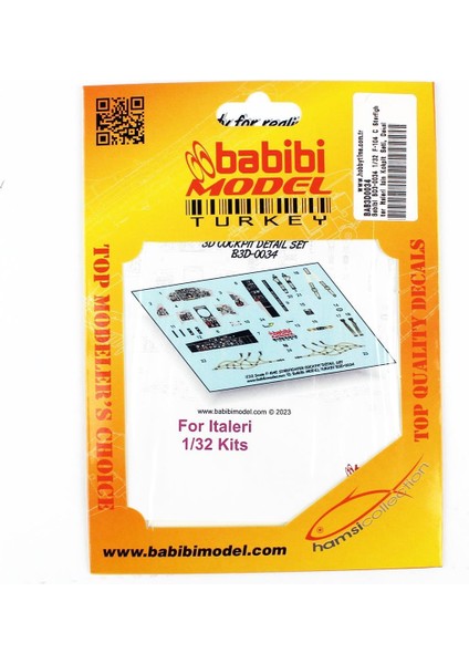 BD3-0034 1/32 Ölçek, F-104 C Starfighter Italeri Için Kokpit Seti, Dekal Çıkartma