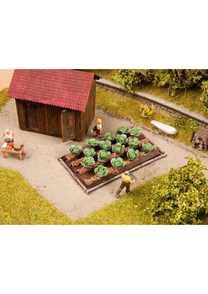 13217 Beyaz Lahana Bitkisi, 16 Adet, 3x6 Cm. Diorama Malzemesi