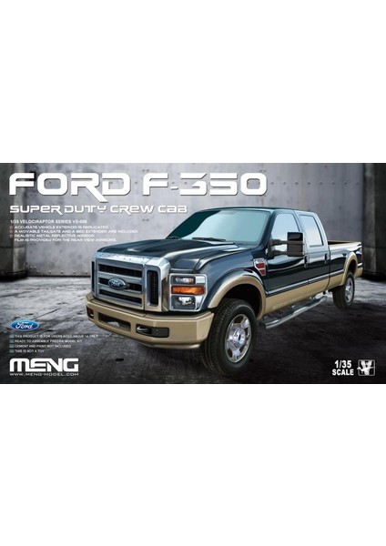 VS-006 1/35 Ölçek, Ford F-350 Super Duty, Çift Kabinli Kamyonet, Plastik Model Kiti
