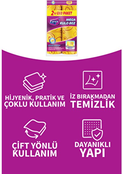 Temizlik Bezi 2'li Eko Paket Gümüş İyonlu Kokusuz Kullanım İçin Uygun indirimleri