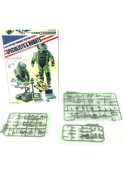 HS-003 1/35 Ölçek, Bomba Imha Ekibi ve Robotları,4 Adet, Plastik Figür Model Kiti