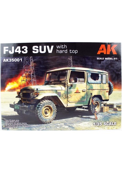 Ak 35001 1/35 Ölçek, FJ43 Hardtop Cip (Suv), Askeri Araç Plastik Model Kiti