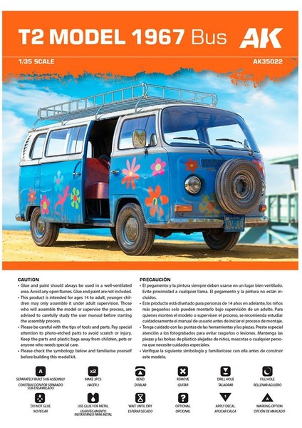 Ak 35022 1/35 Ölçek, 1967 T2 Vw Minibüs, Plastik Model Kiti fırsatları