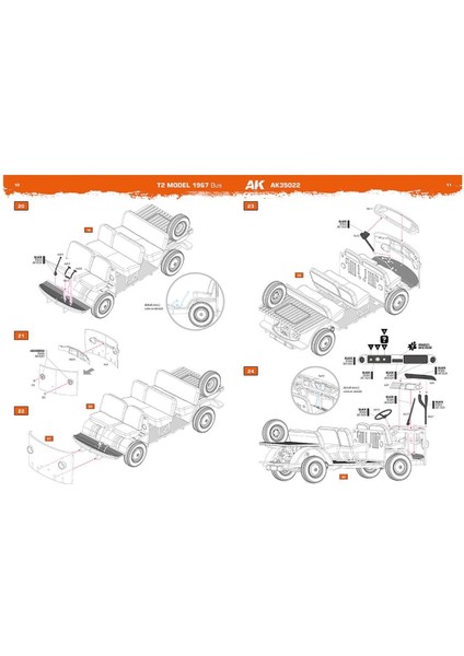 Ak 35022 1/35 Ölçek, 1967 T2 Vw Minibüs, Plastik Model Kiti indirimleri