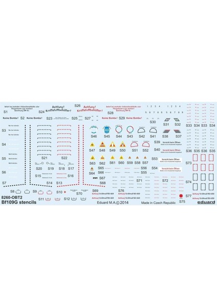 D48025 1/48 Ölçek, Bf 109G Stencils For Mak