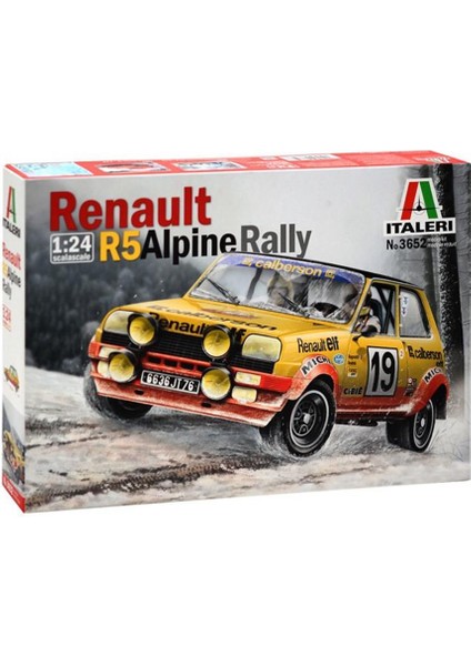 3652S 1/24 Ölçek, Renault R5 Alpine Rally Arabası, Plastik Model Kiti