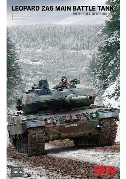 5066 1/35 Ölçek, Leopard 2A6 Ana Muharebe Tankı, Iç Detaylı, Plastik Model Kiti