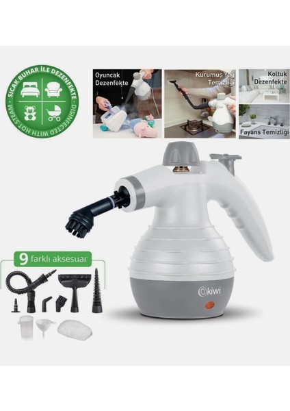 El Tipi Buharlı Temizleyici, Beyaz, Güçlü ve Hafif Temizlik Aleti